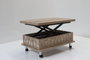 Hanah Home Mesa de café Alaska ajustable con ruedas
